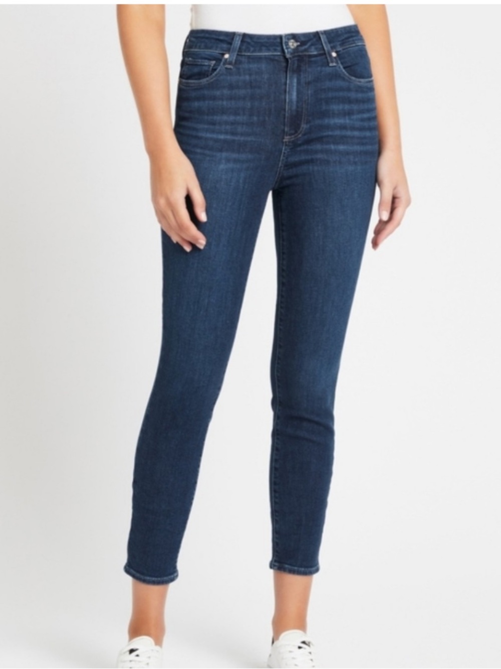 Paige Hoxton Crop Skinny Jeans Dark Wash Kylen
